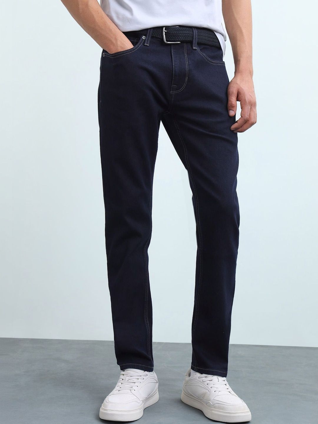 Flying Machine Men Tapered Fit Mid-Rise Stretchable Jeans