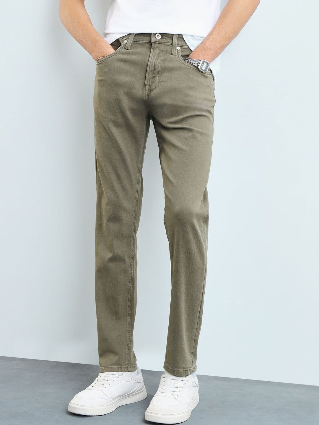 Flying Machine Men Tapered Fit Mid-Rise Stretchable Jeans