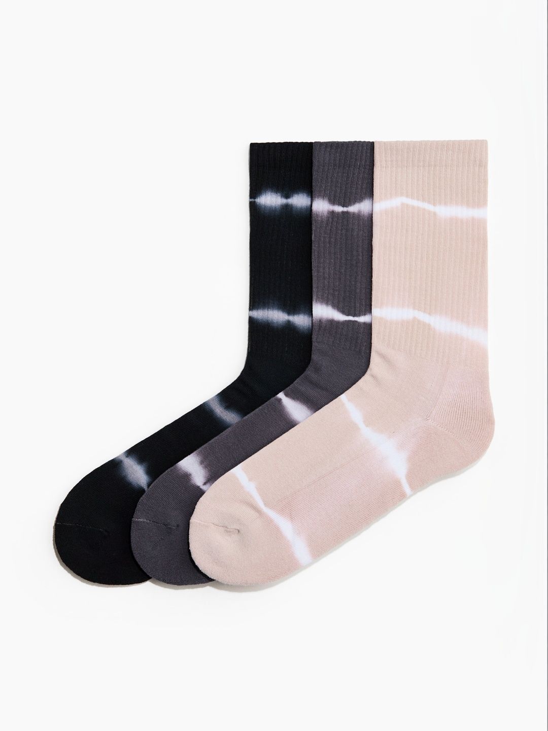 H&M Pack of 3 Cotton Patterned Calf Length Socks
