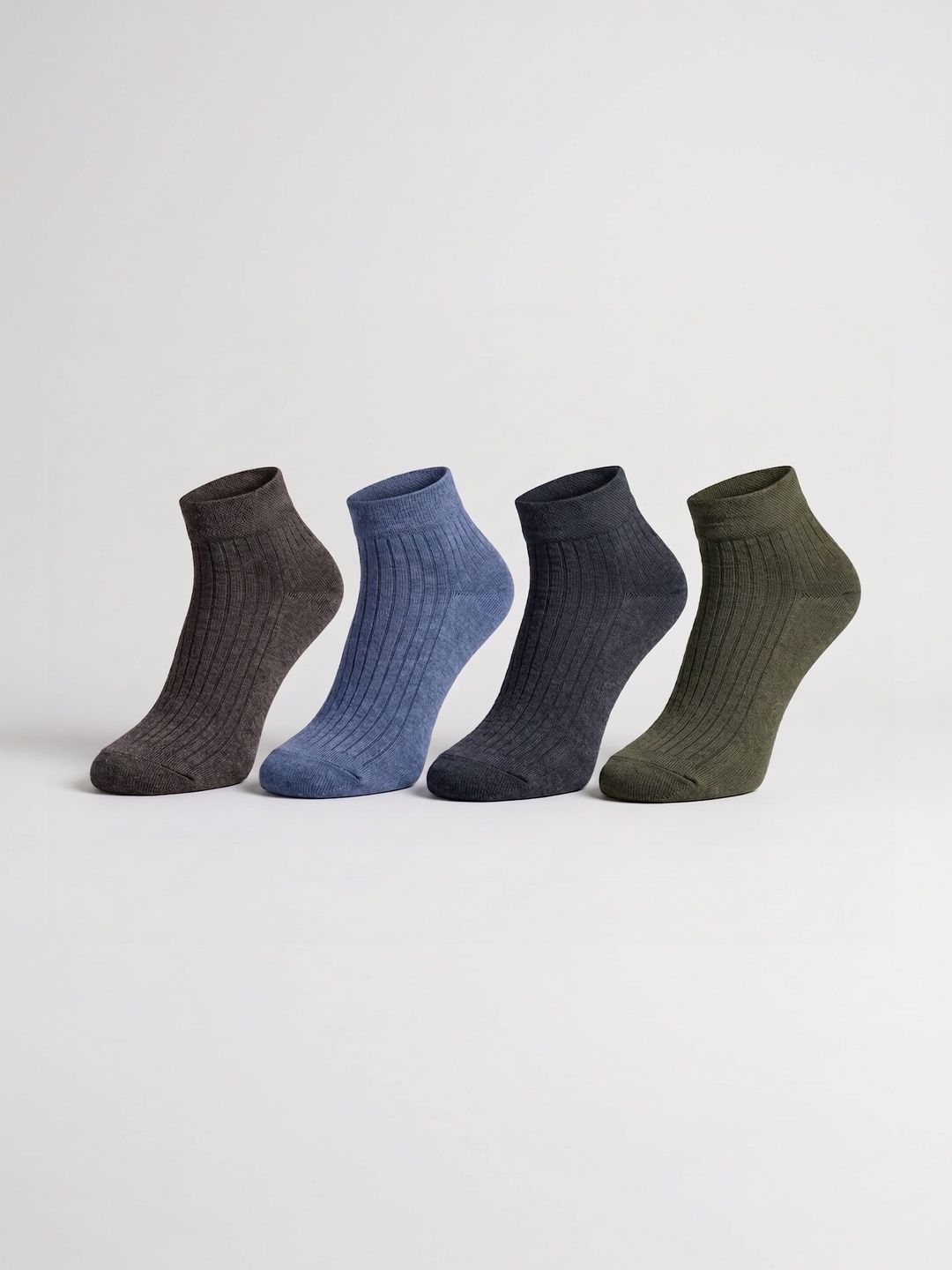 SZN Unisex Pack of 4 Cotton Assorted Patterned Ankle Length Socks