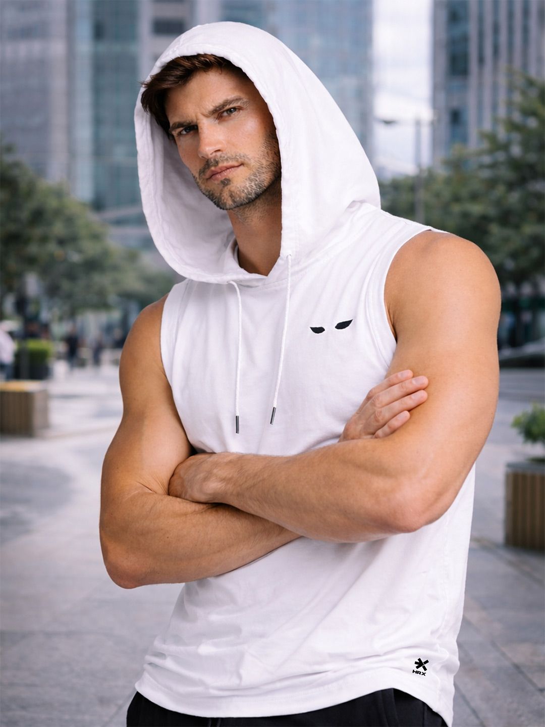 HRX by Hrithik Roshan Hooded Gym Vest T-shirt