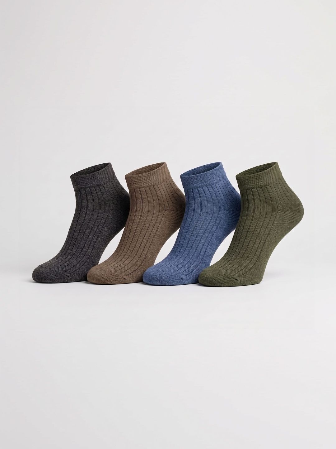 SZN Unisex Pack of 4 Cotton Assorted Ankle Length Socks