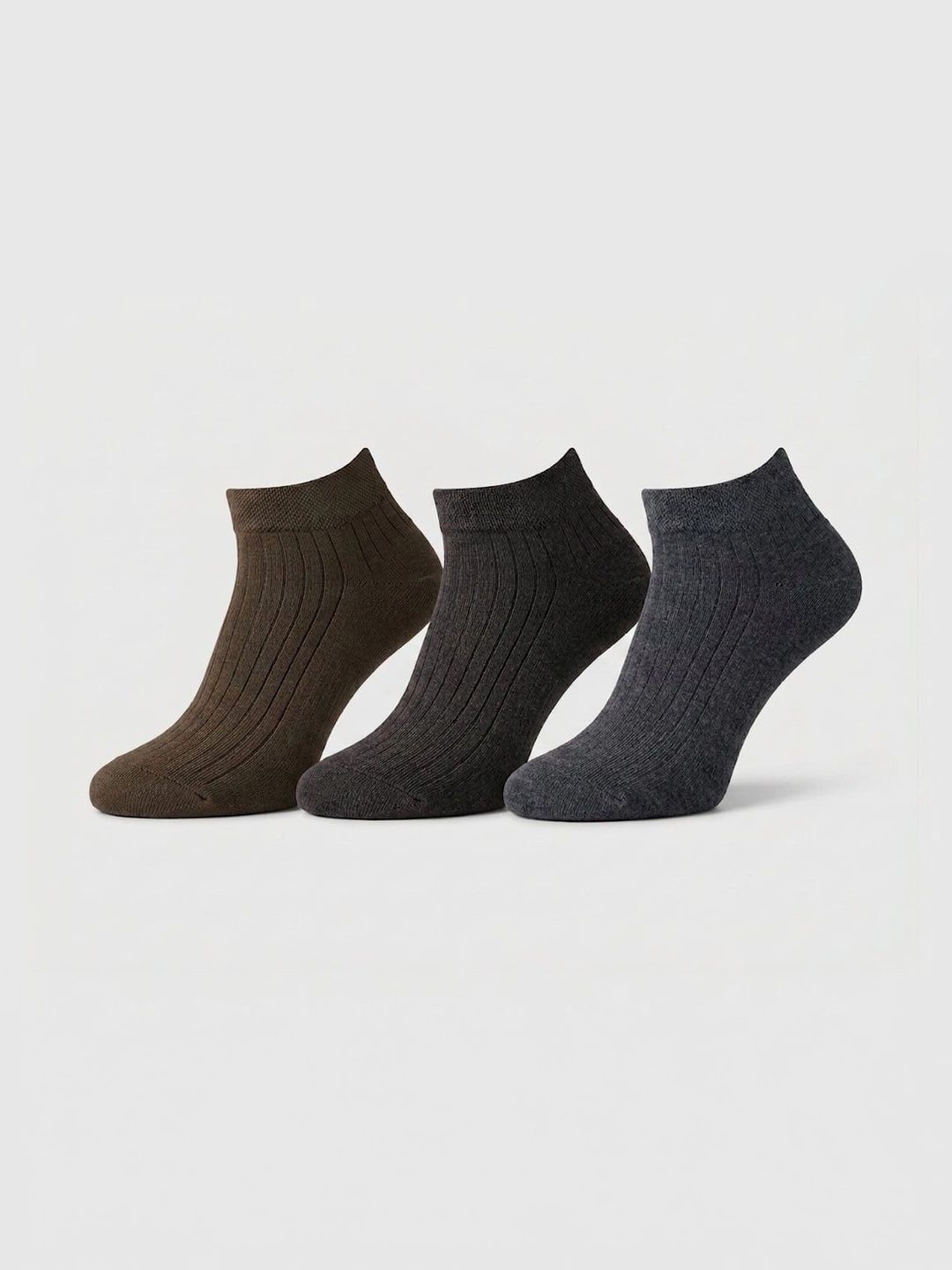 SZN Unisex Pack of 3 Cotton Assorted Ankle Length Socks