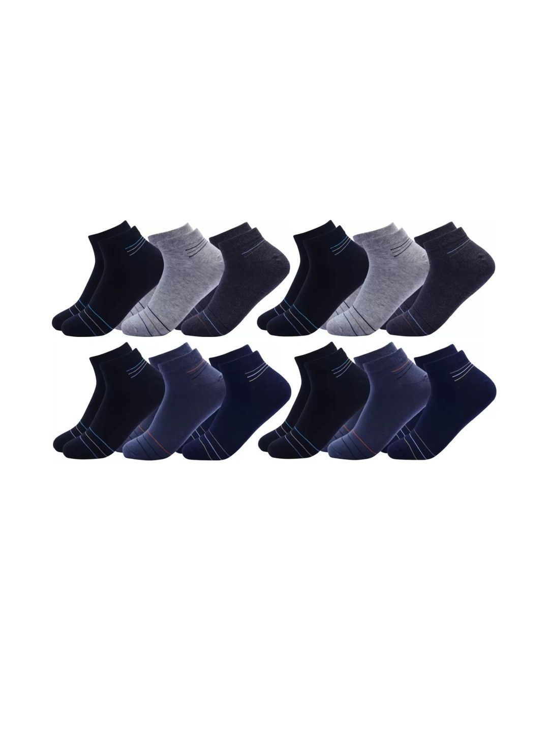 akeet trend Unisex Cotton Assorted Striped Ankle Length Socks