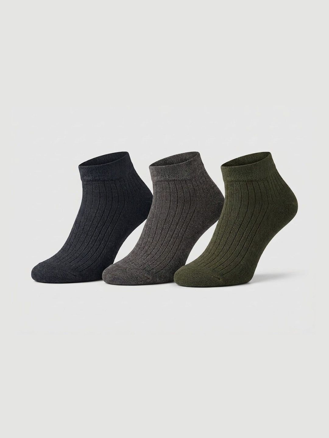 SZN Unisex Pack of 3 Cotton Assorted Ankle Length Socks