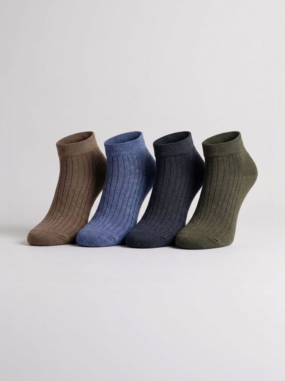 SZN Unisex Pack of 4 Cotton Assorted Patterned Ankle Length Socks