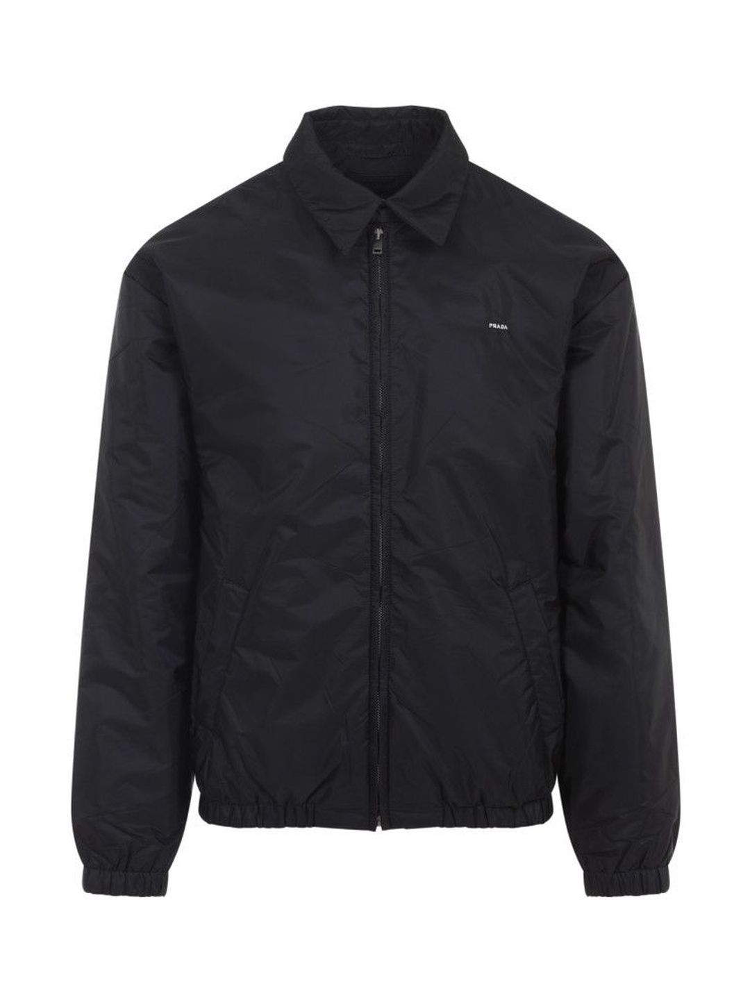 Prada Black Shirt Collar Logo Jacket