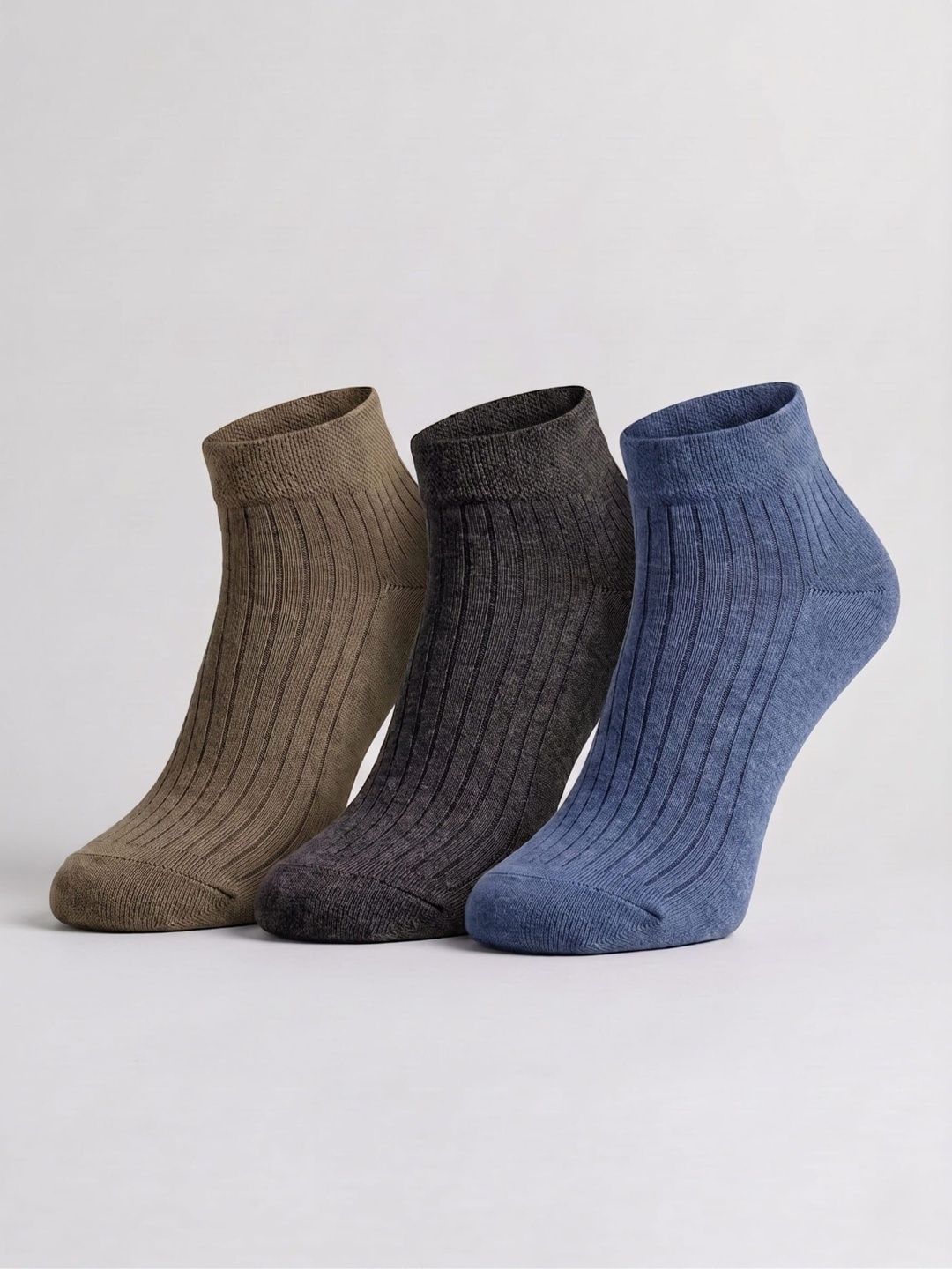 SZN Unisex Pack of 3 Cotton Assorted Patterned Ankle Length Socks