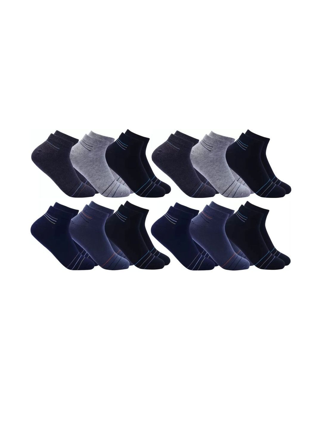 akeet trend Unisex Cotton Assorted Striped Ankle Length Socks