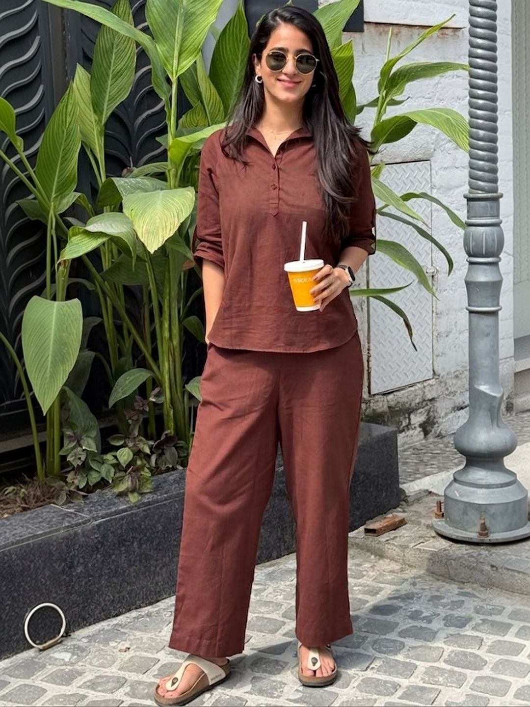 CORSICA CORSICA Cotton Solid Top with Trousers