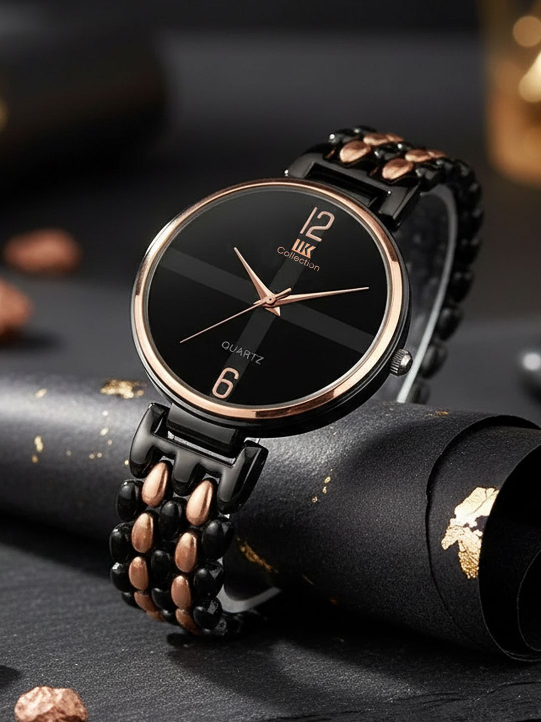 IIK COLLECTION Women Round Dial Bracelet Style Straps Analogue Watch