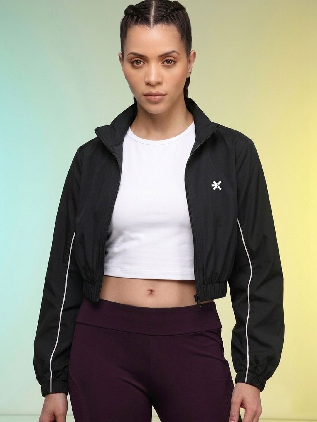 HRX by Hrithik Roshan Women Brand Logo Lightweight Crop Training or Gym Sporty Jacket
