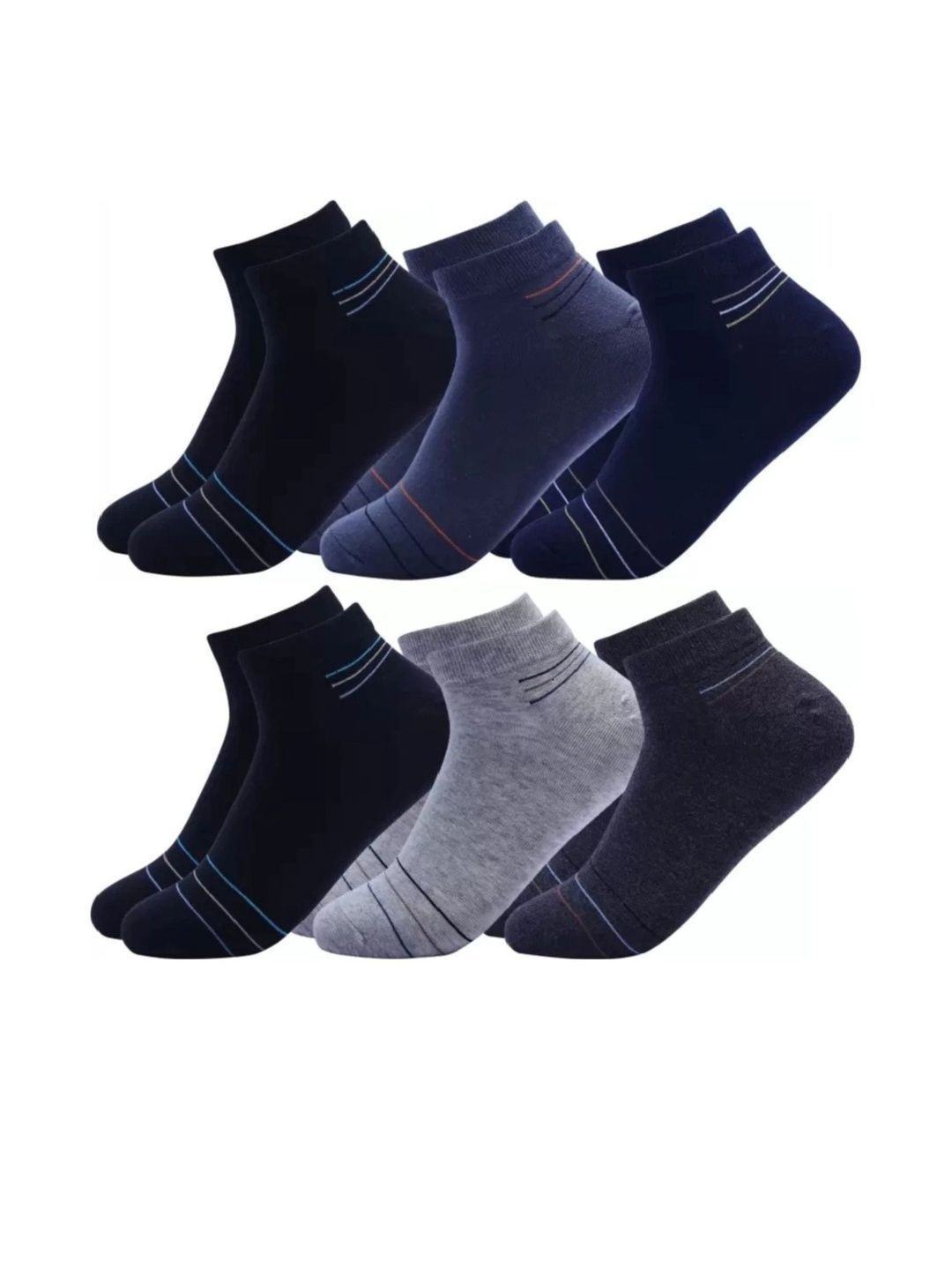 akeet trend Unisex Cotton Assorted Striped Ankle Length Socks