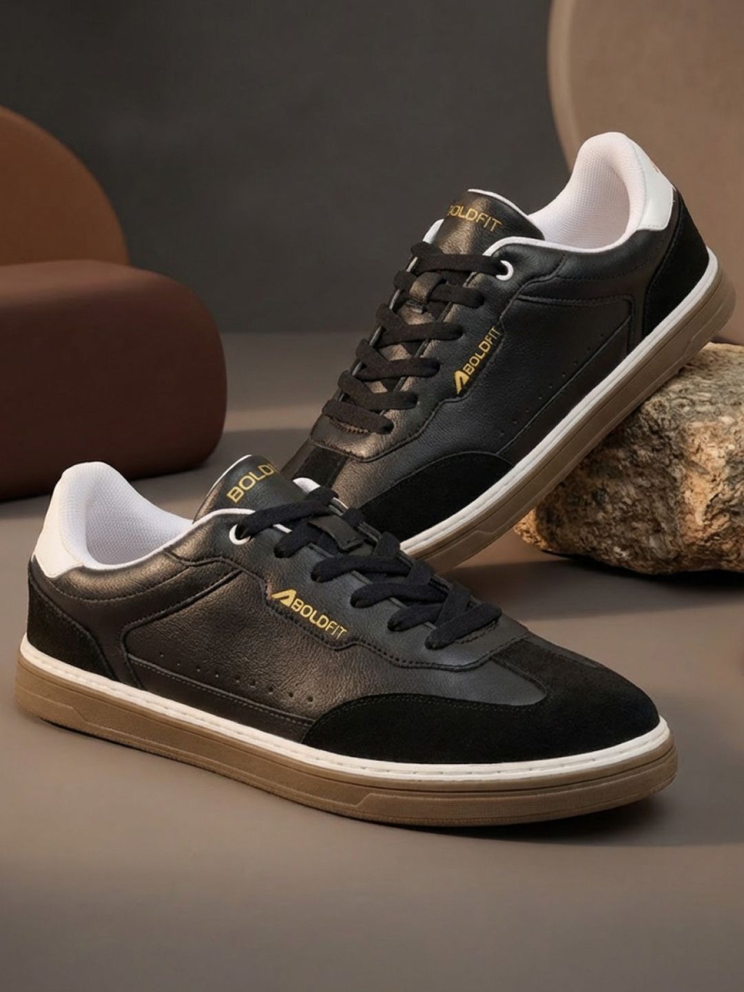 BOLDFIT Men Black Klunys Elite Sneakers Shoes