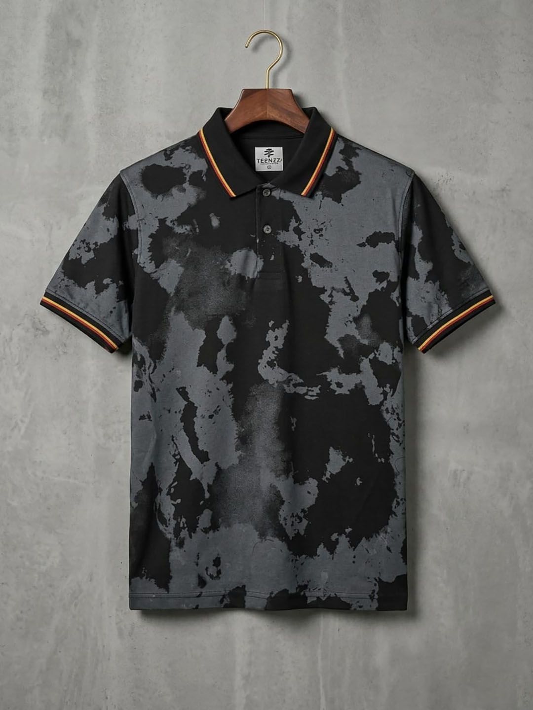 SZN Men Dyed Polo Collar T-shirt