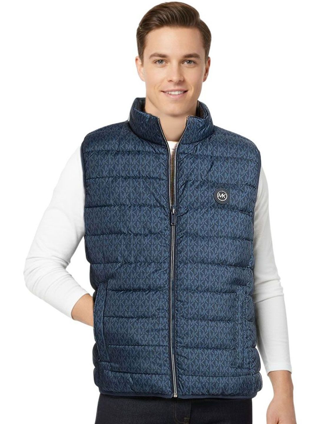Michael Kors Blue Logo Reversible Vest