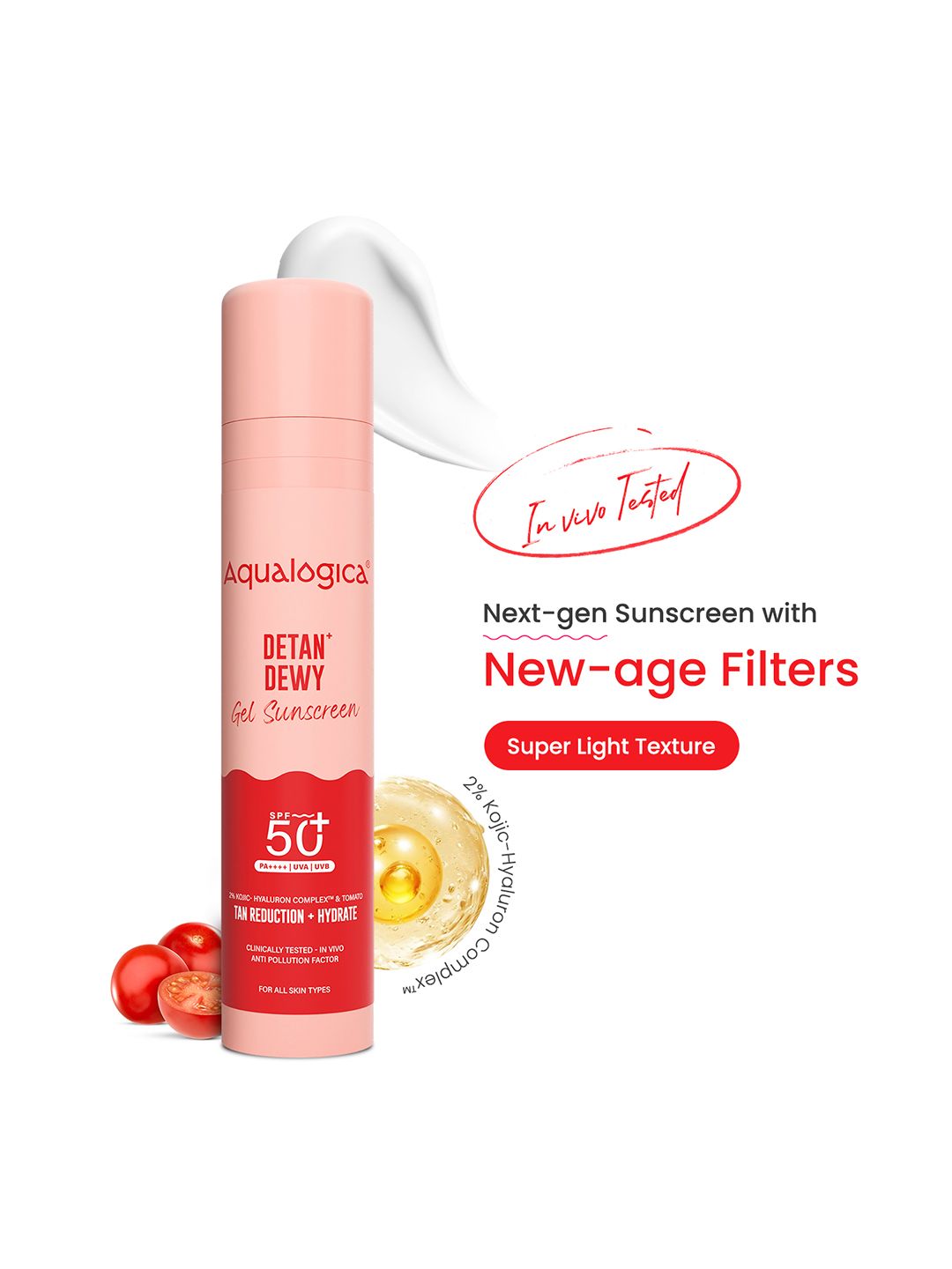 Aqualogica Aqualogica Detan+ Dewy Lightweight No White Cast Sunscreen with SPF 50+ & PA++++ - 50g