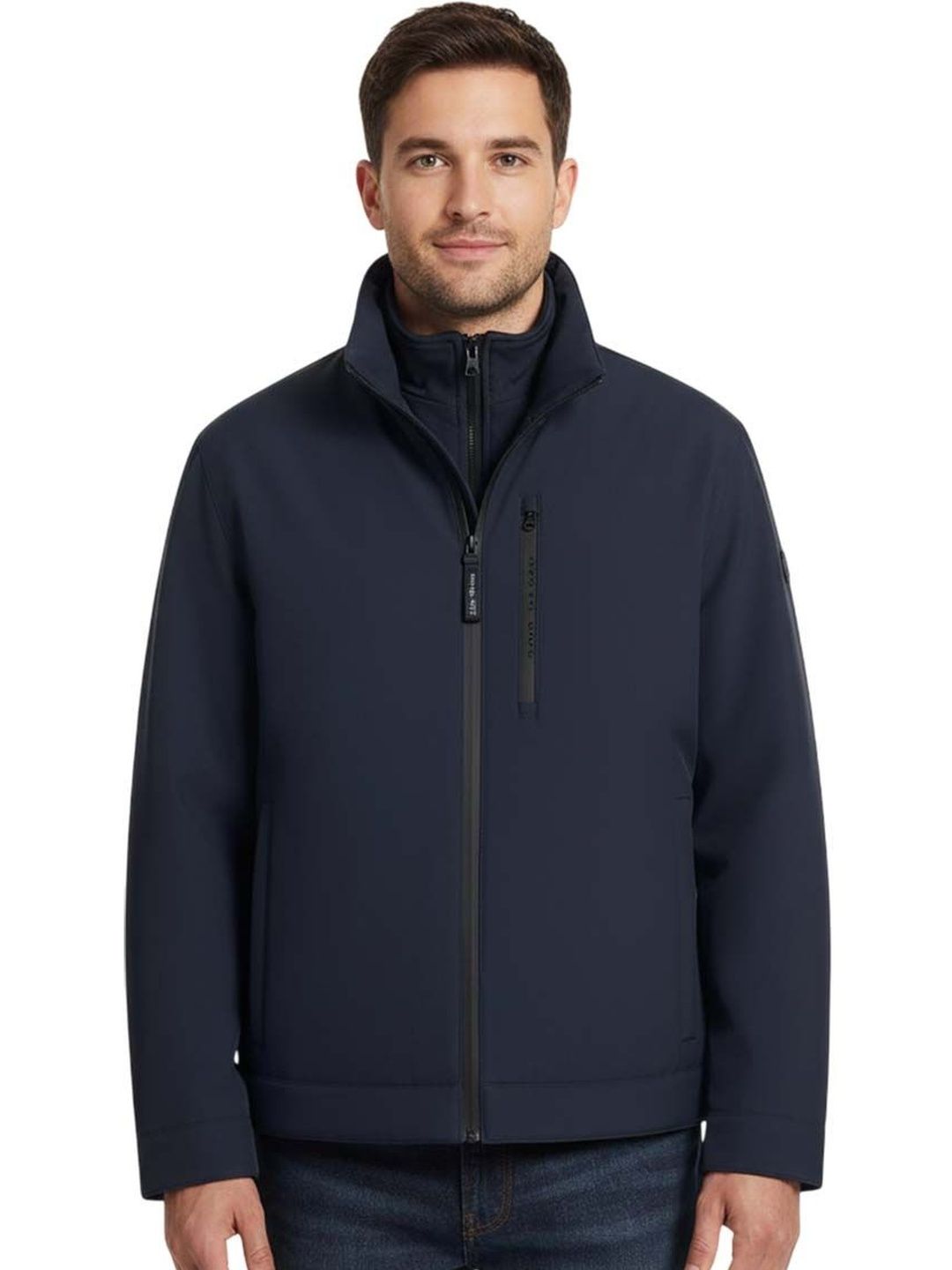 Michael Kors Midnight Blue High Neck 2-In-1 Jacket