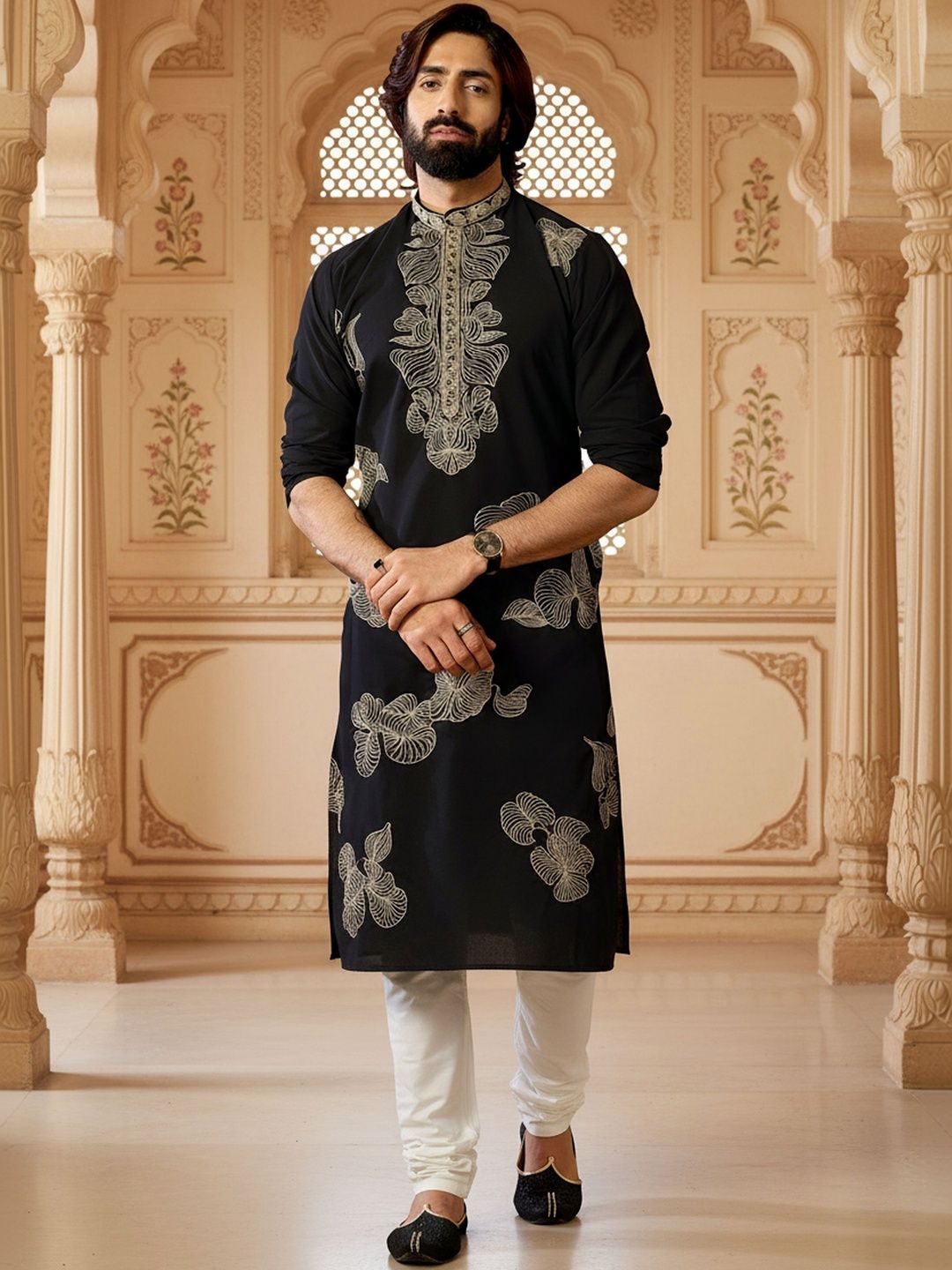 RANGRAAG Men Ethnic Motifs Embroidered Thread Work Kurta