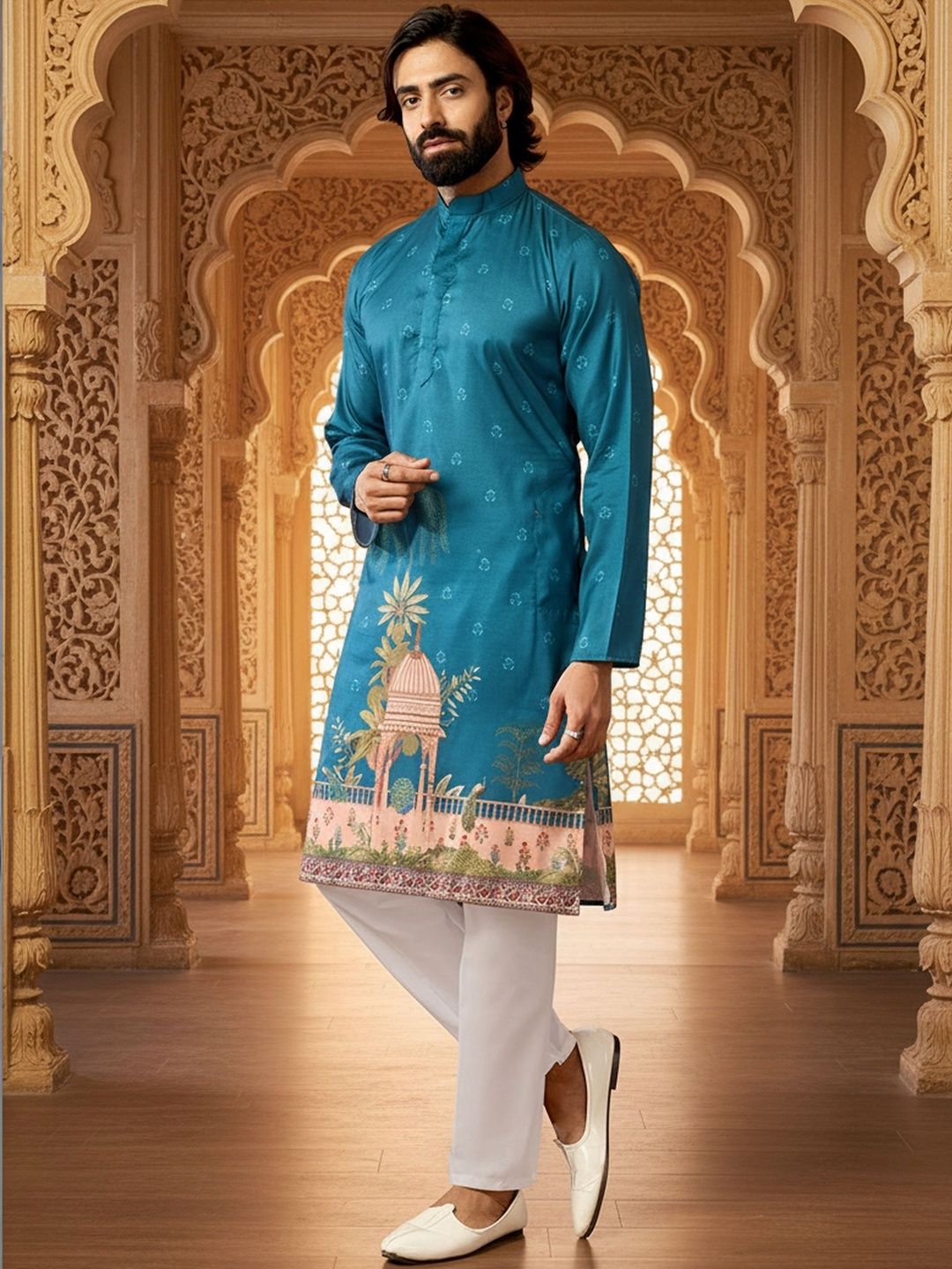 RANGRAAG Men Ethnic Motifs Printed Kurta