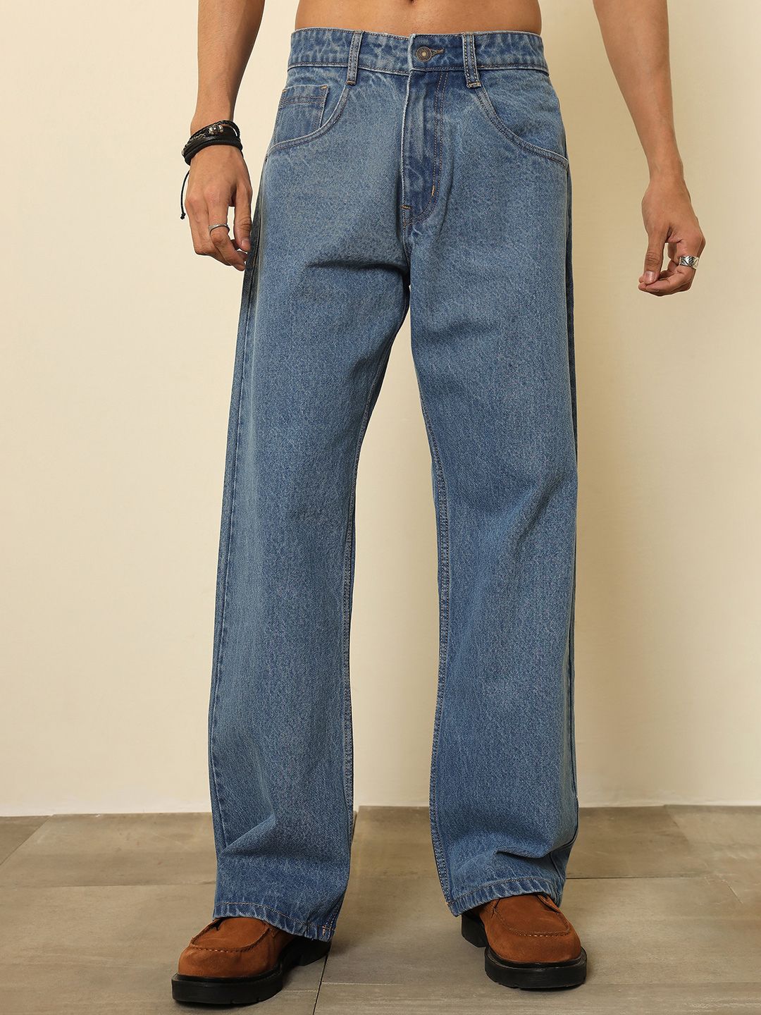 MASCLN SASSAFRAS Men Regular Fit Mid-Rise Light Fade Jeans