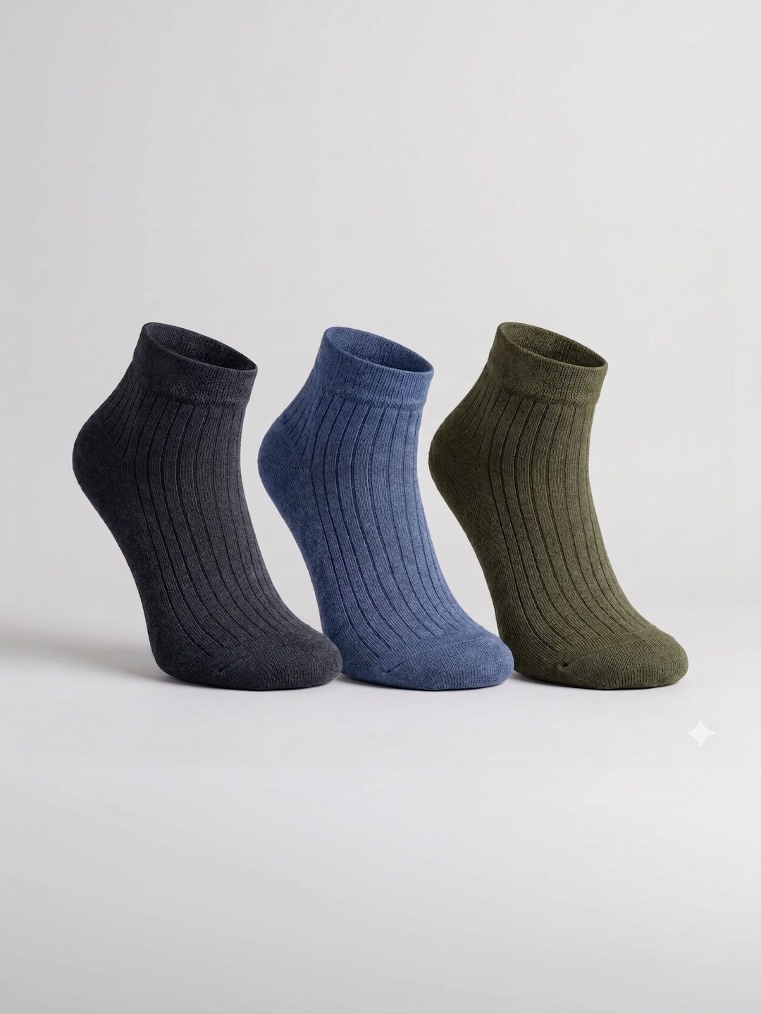 SZN Unisex Pack of 3 Cotton Assorted Patterned Ankle Length Socks