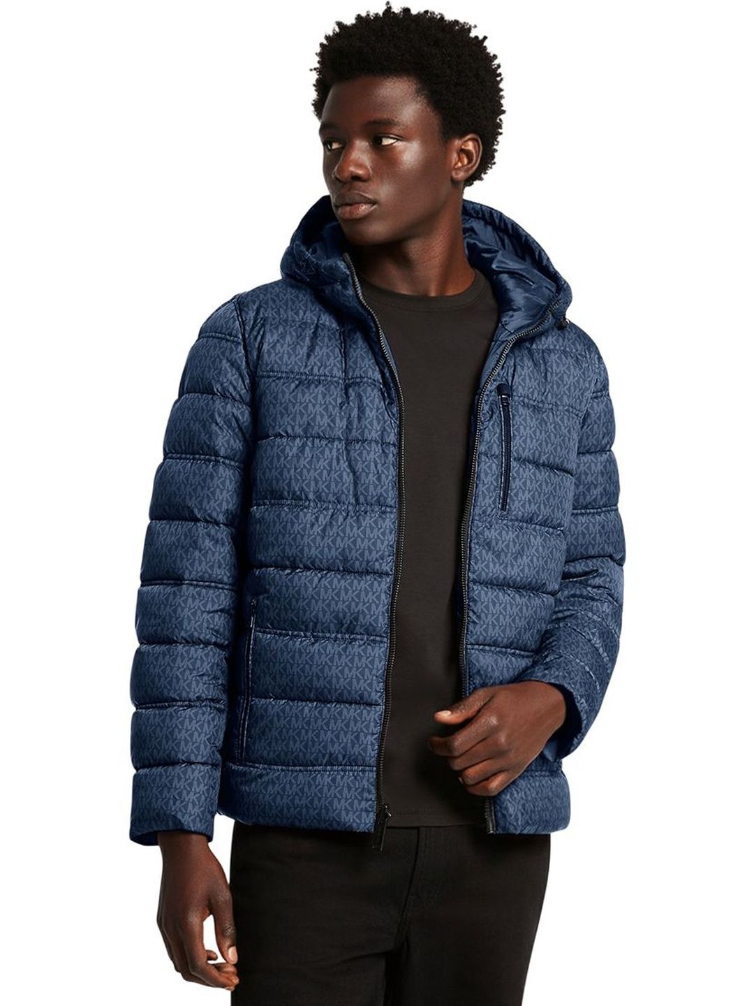 Michael Kors Midnight Blue Logo Reversible Jacket