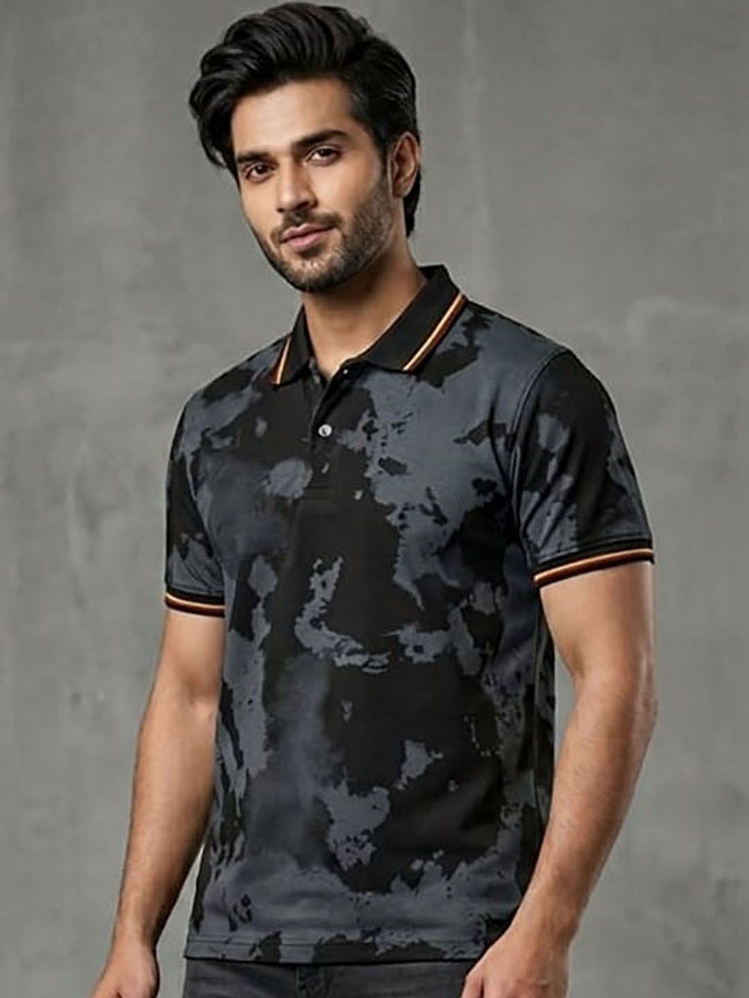 SZN Men Printed Polo Collar T-shirt