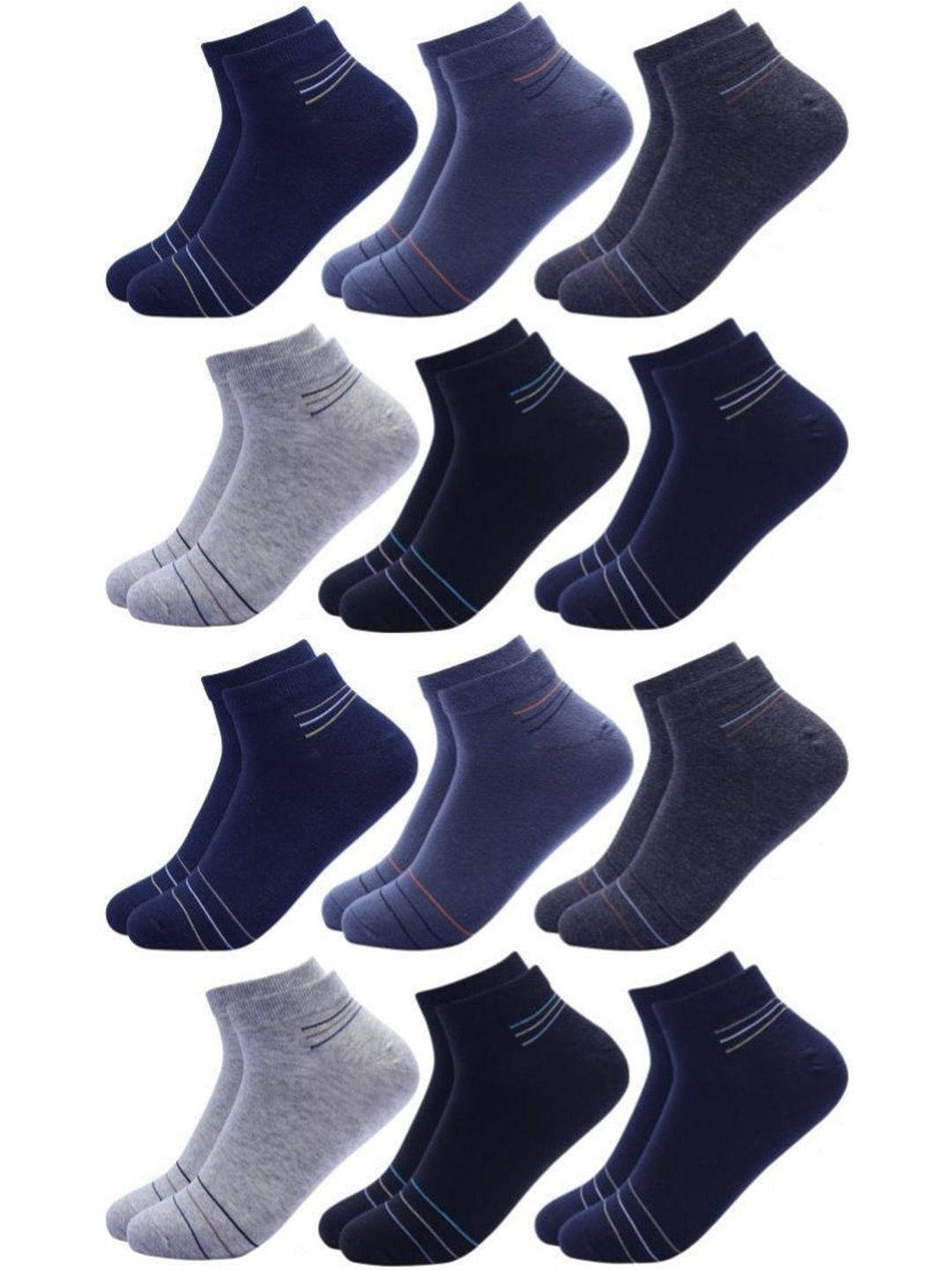 akeet trend Unisex Cotton Assorted Striped Ankle Length Socks
