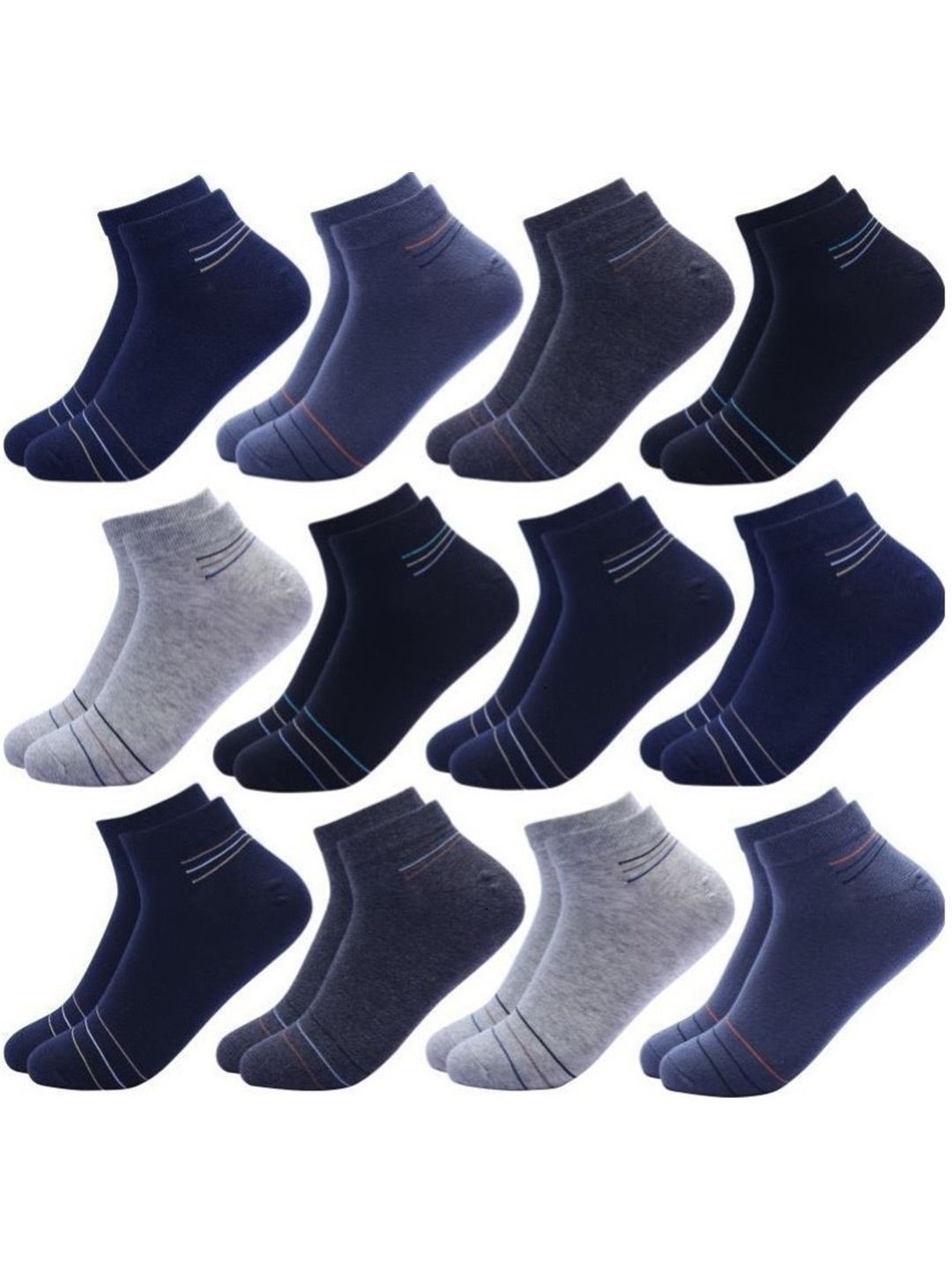 akeet trend Unisex Cotton Assorted Striped Ankle Length Socks