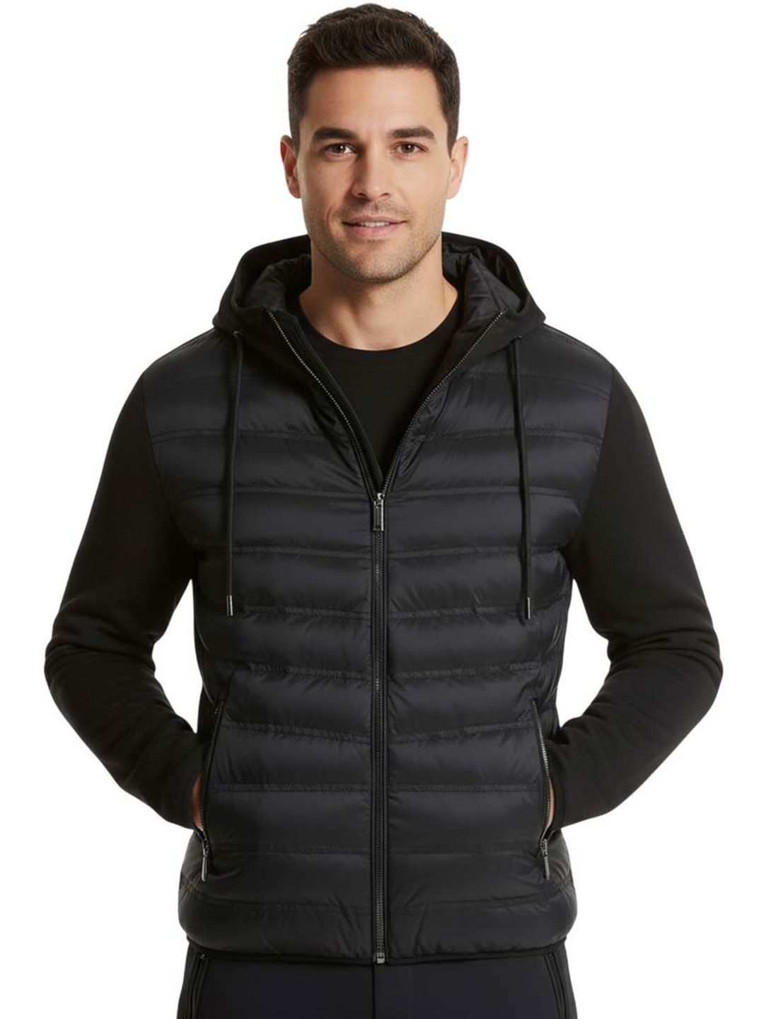 Michael Kors Black Logo Hooded Quilted Jacket