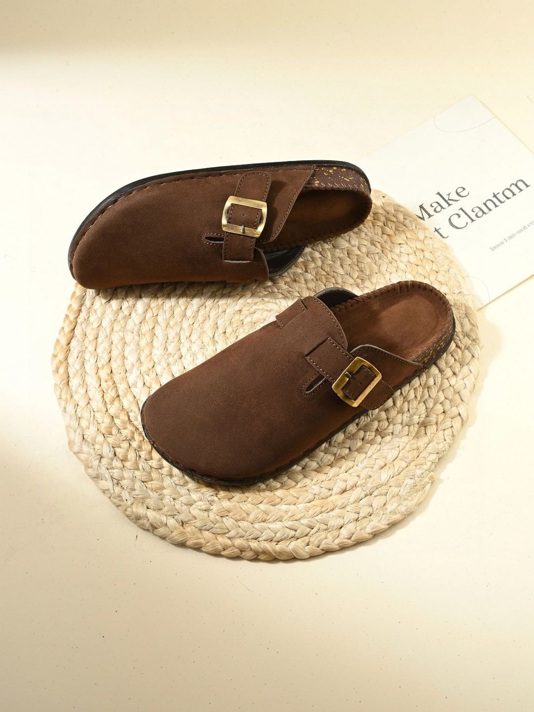 Pocy shoes Men Suede Clogs Sandals