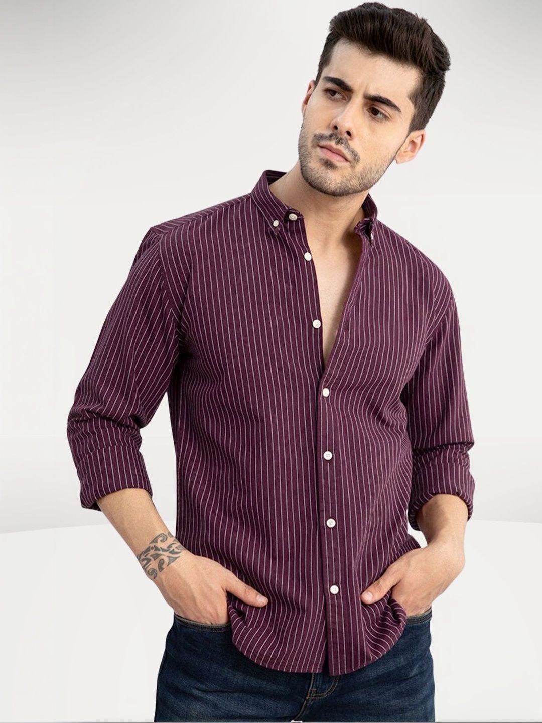 THE BEETEL HOUSE Men Premium Slim Fit Striped Casual Shirt