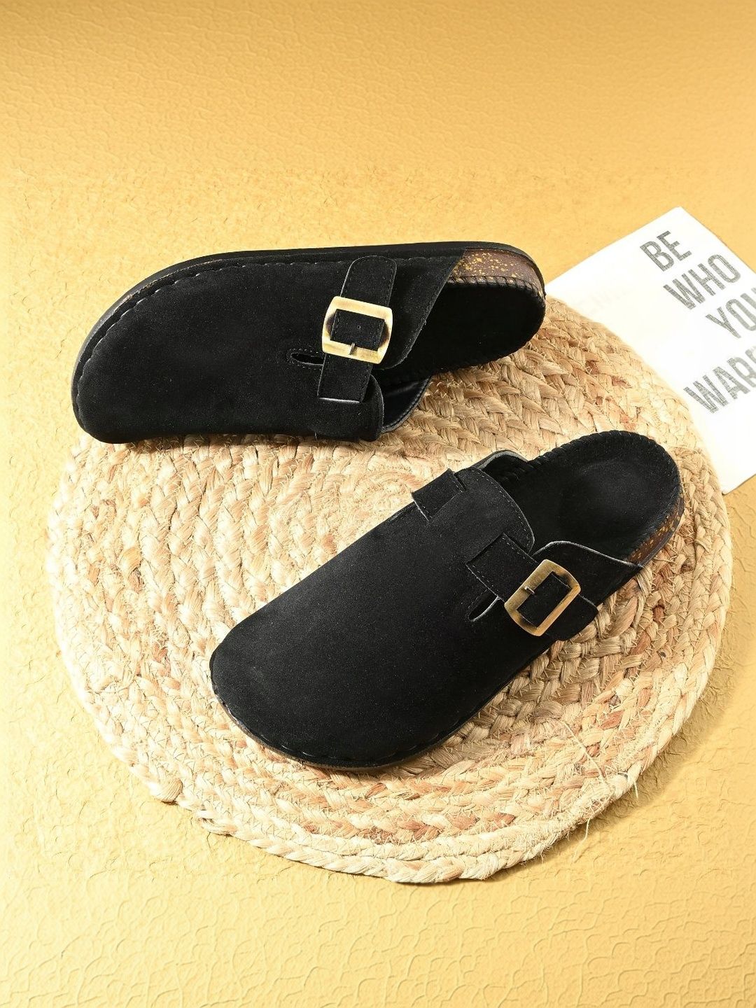 Pocy shoes Men Suede Clogs Sandals