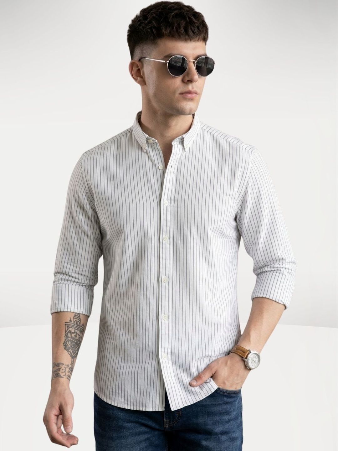 THE BEETEL HOUSE Men Premium Slim Fit Striped Casual Shirt
