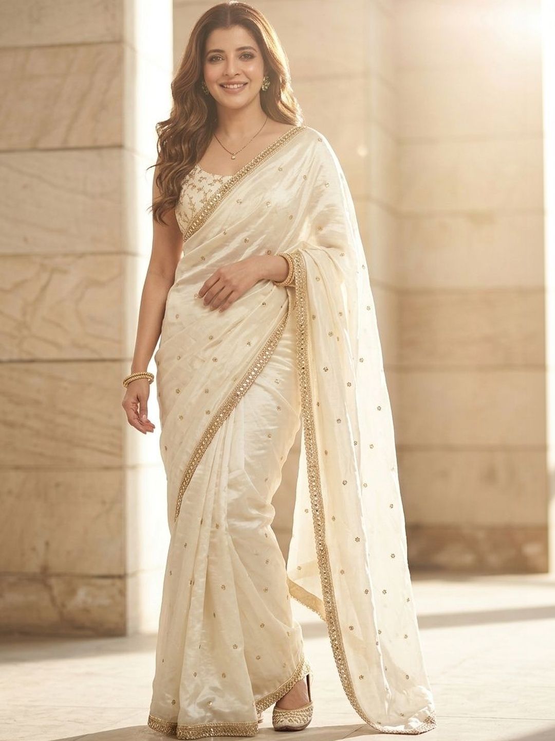 Kalista Kalista Embellished Zari Satin Heavy Work Saree