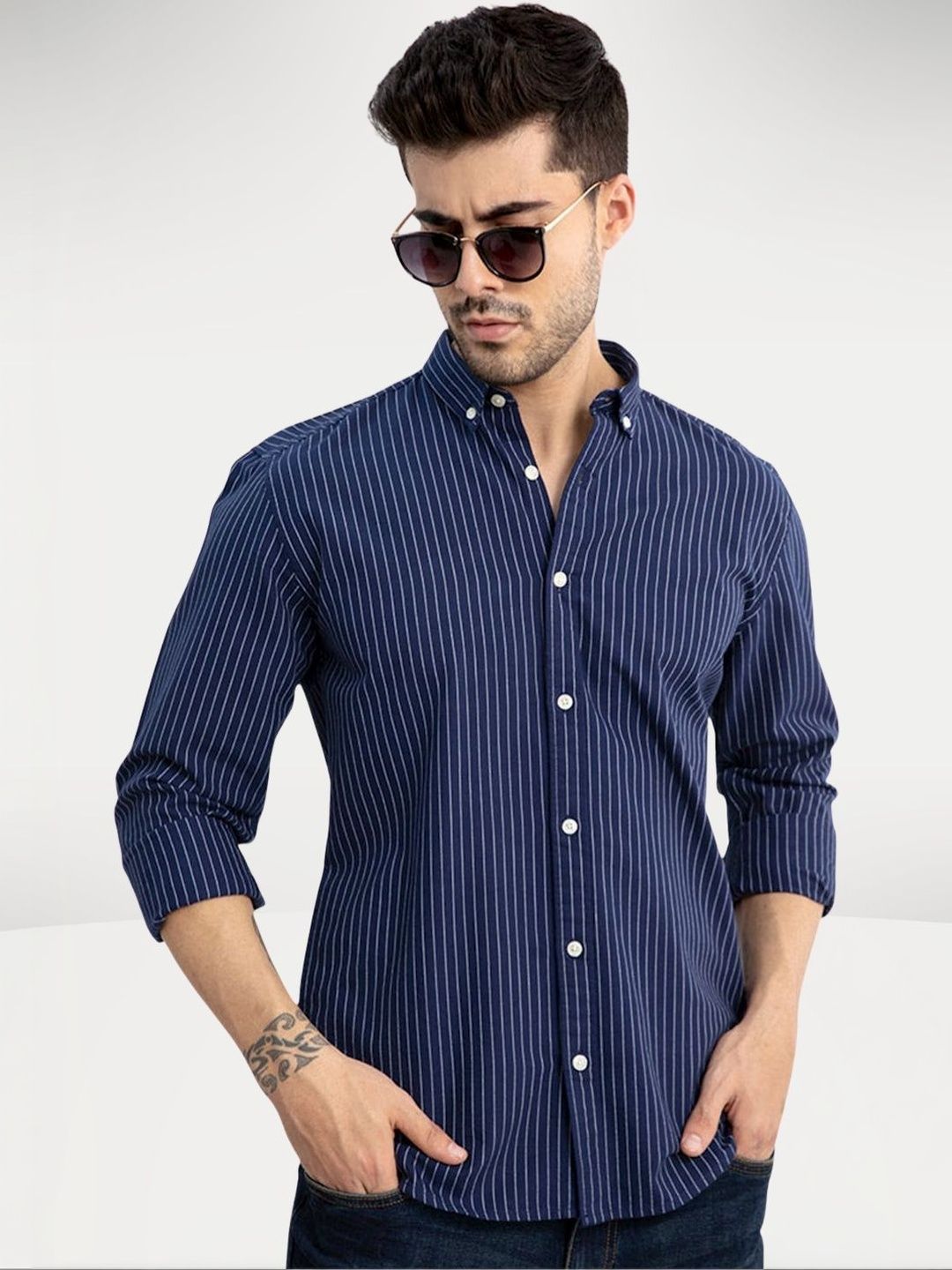 THE BEETEL HOUSE Men Premium Slim Fit Striped Casual Shirt