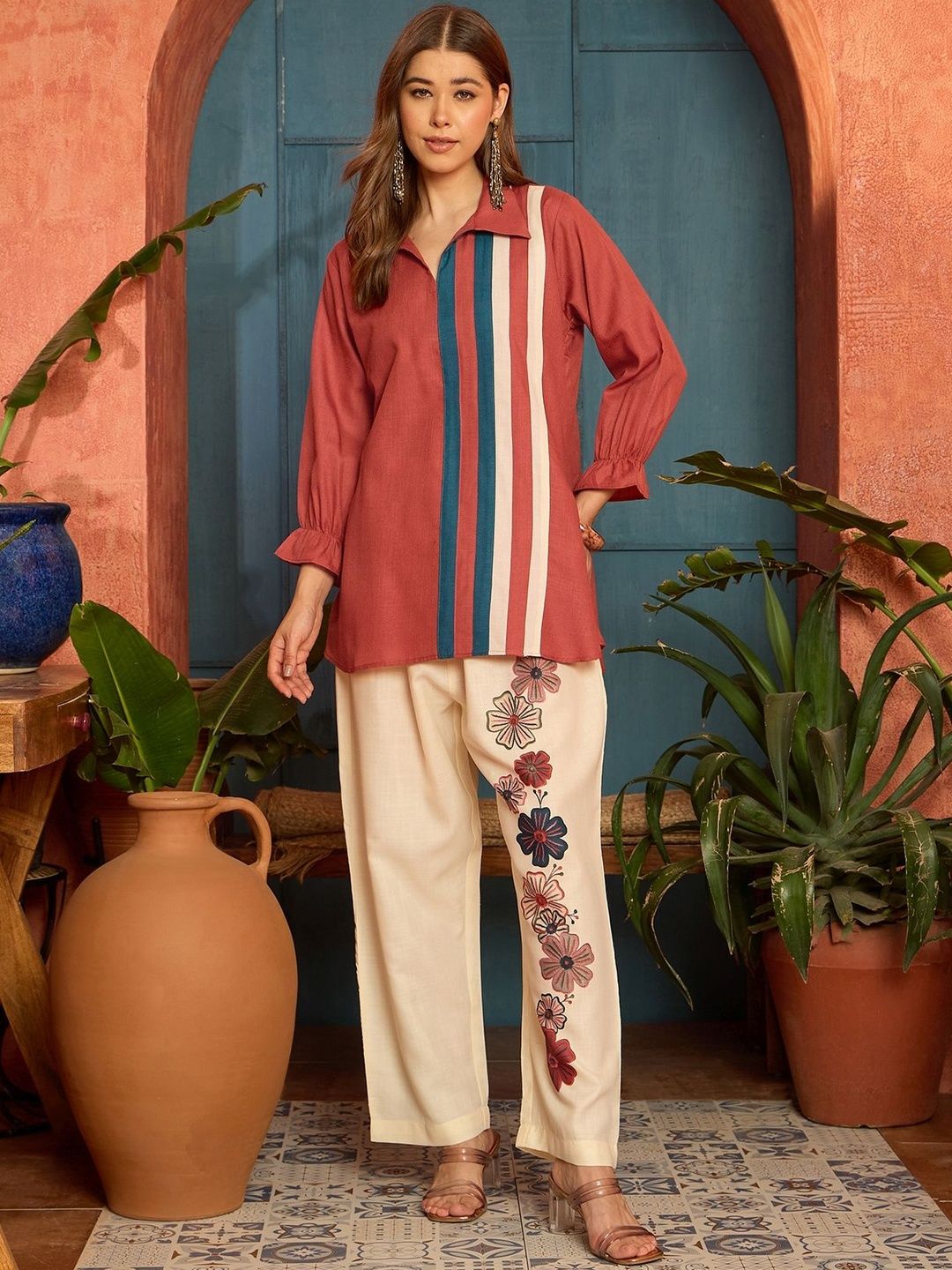 Bohemian Striped Co-Ords Stylum Bohemian Striped Tunic with Trousers