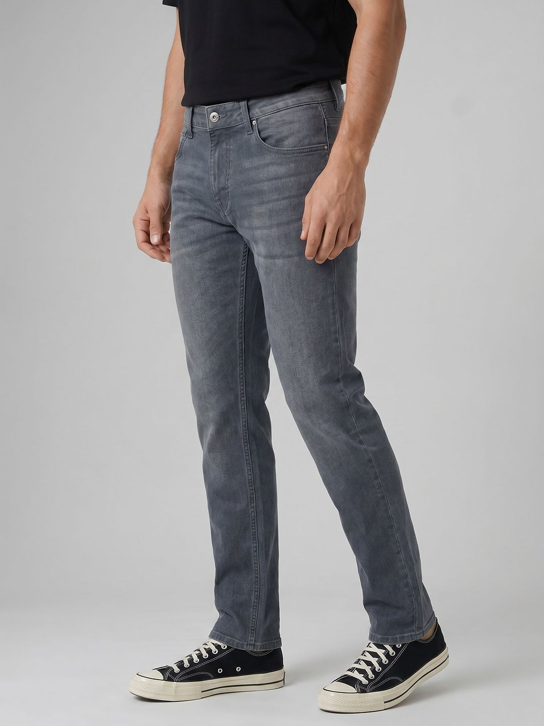 Spykar Men Rover Mid Rise Regular Fit Grey Jeans
