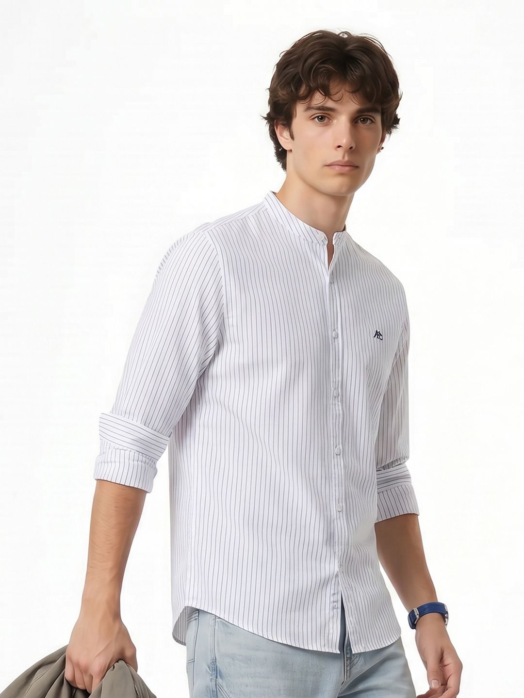 Aeropostale Striped Cotton Linen Casual Shirt