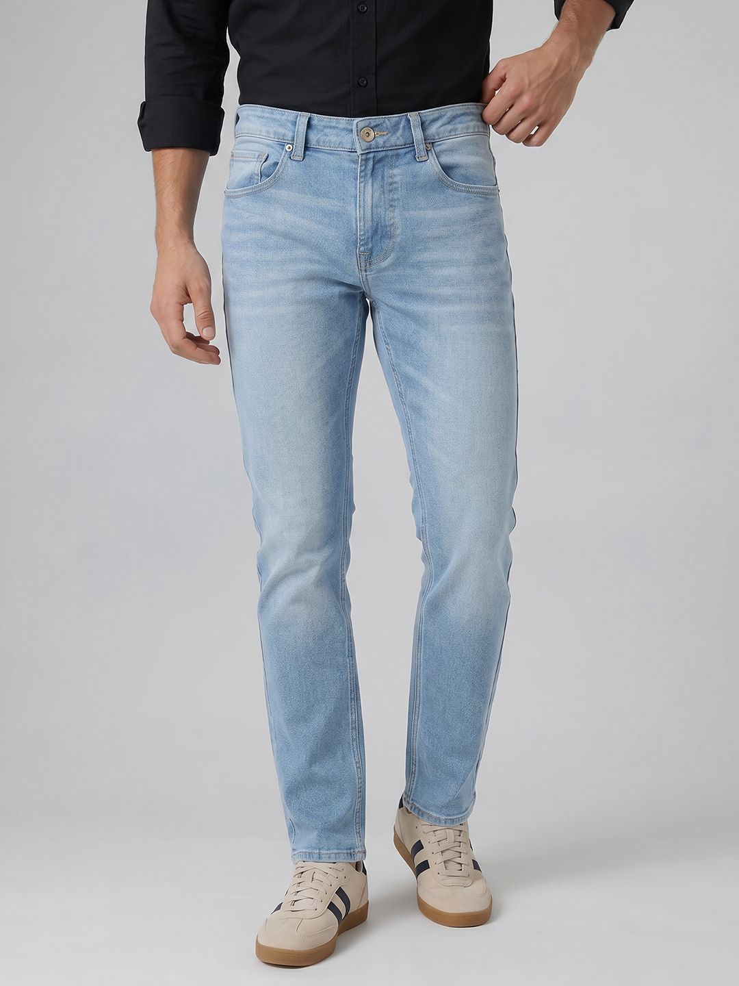 SPYKAR Spykar Men Rover Mid Rise Regular Fit Light blue Jeans