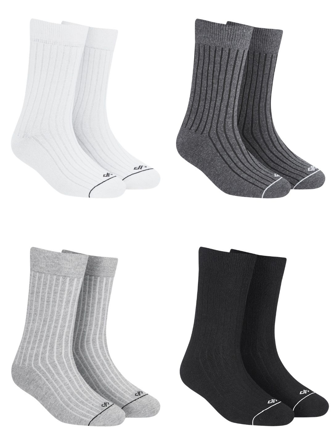 Dynamocks Unisex Pack Of 4 Striped Calf-Length Socks