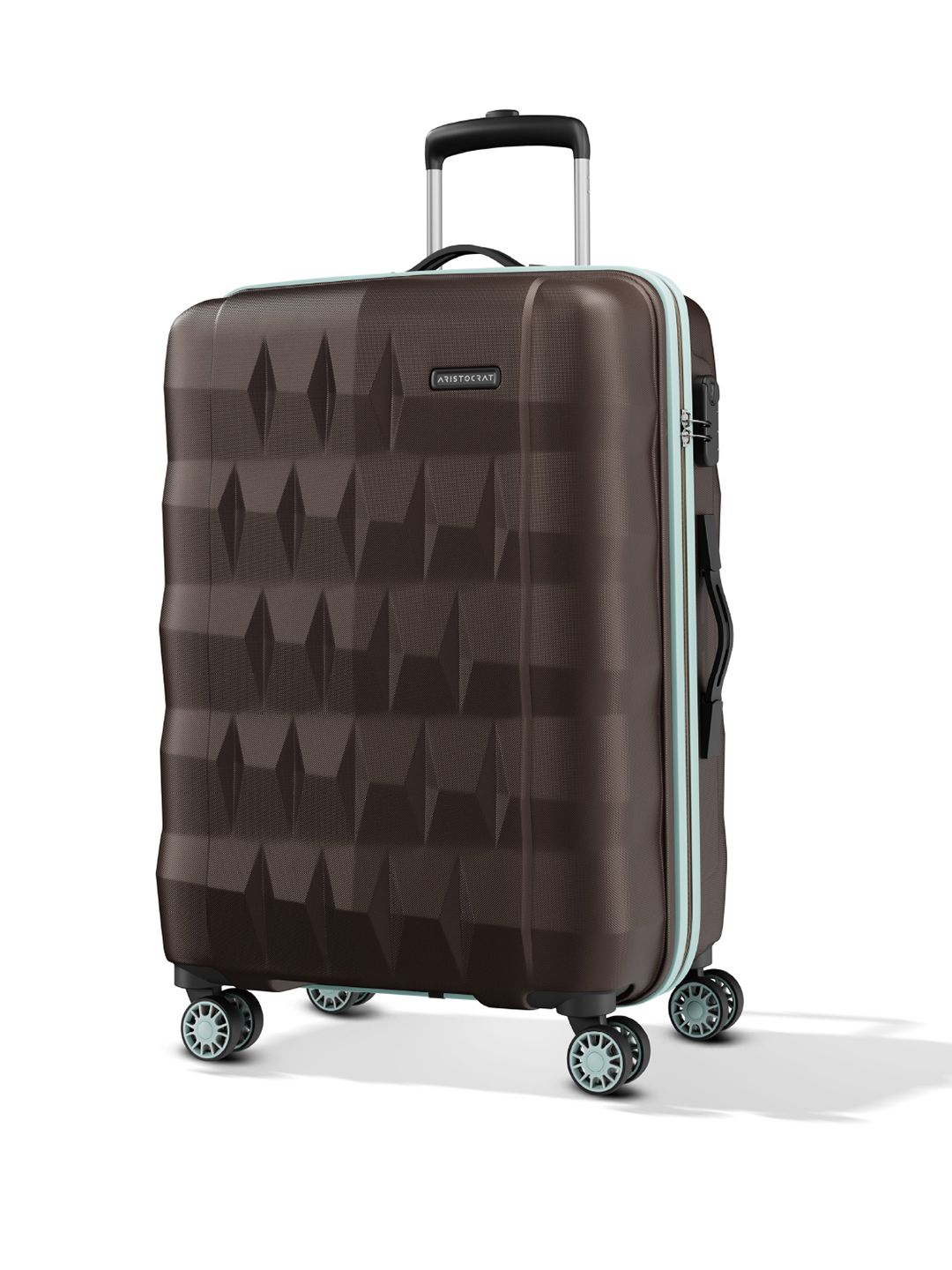 Aristocrat Unisex Comet Dark Brown Large Hard Luggage Check-in Trolley with 8-Wheel