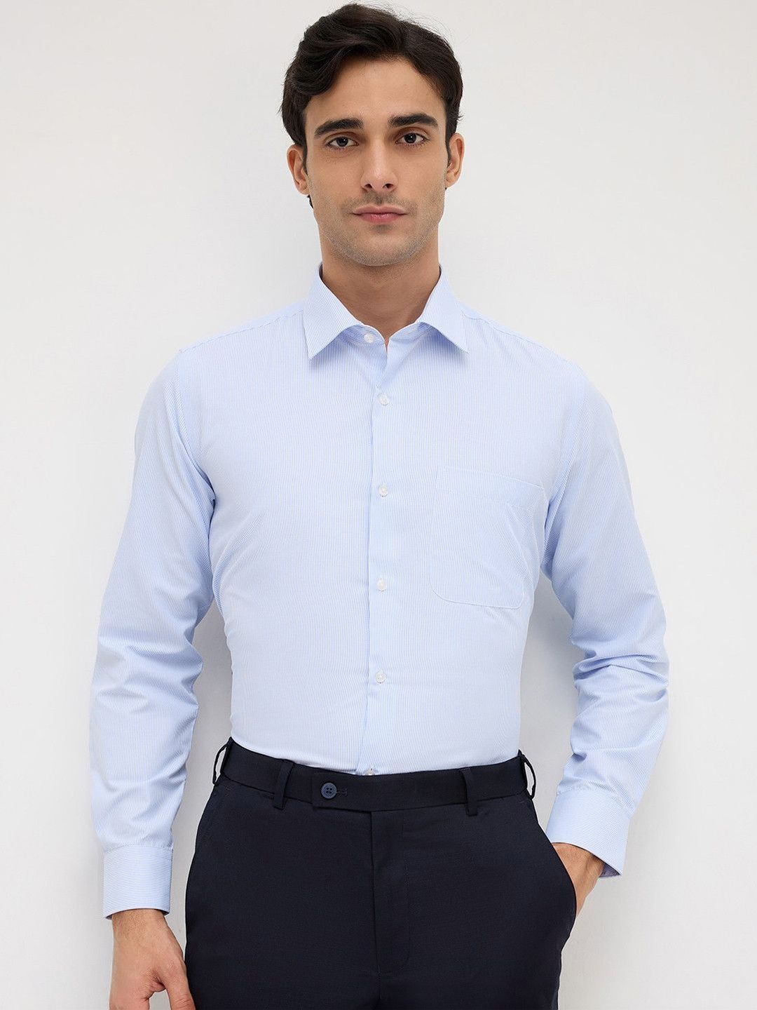 Park Avenue Men Slim Fit Pinstripes Striped Formal Shirt