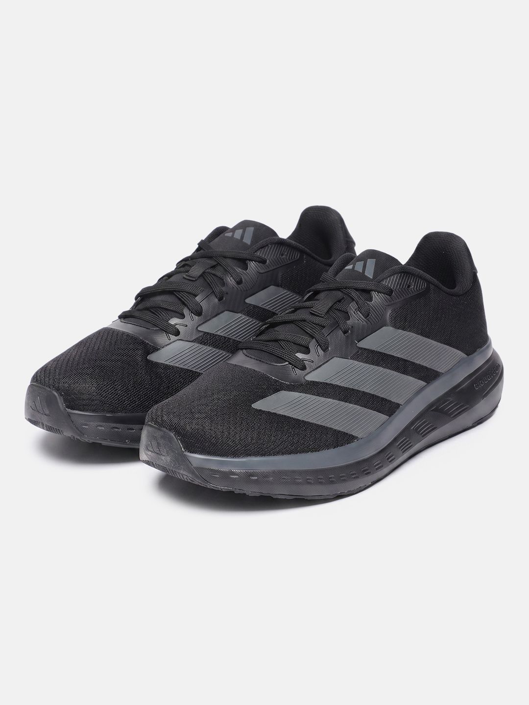 ADIDAS Men Black Striped Sports Shoes