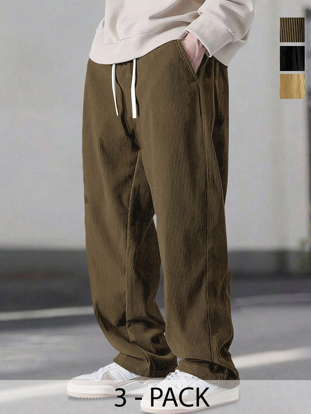 SZN Men Textured Comfort Trousers