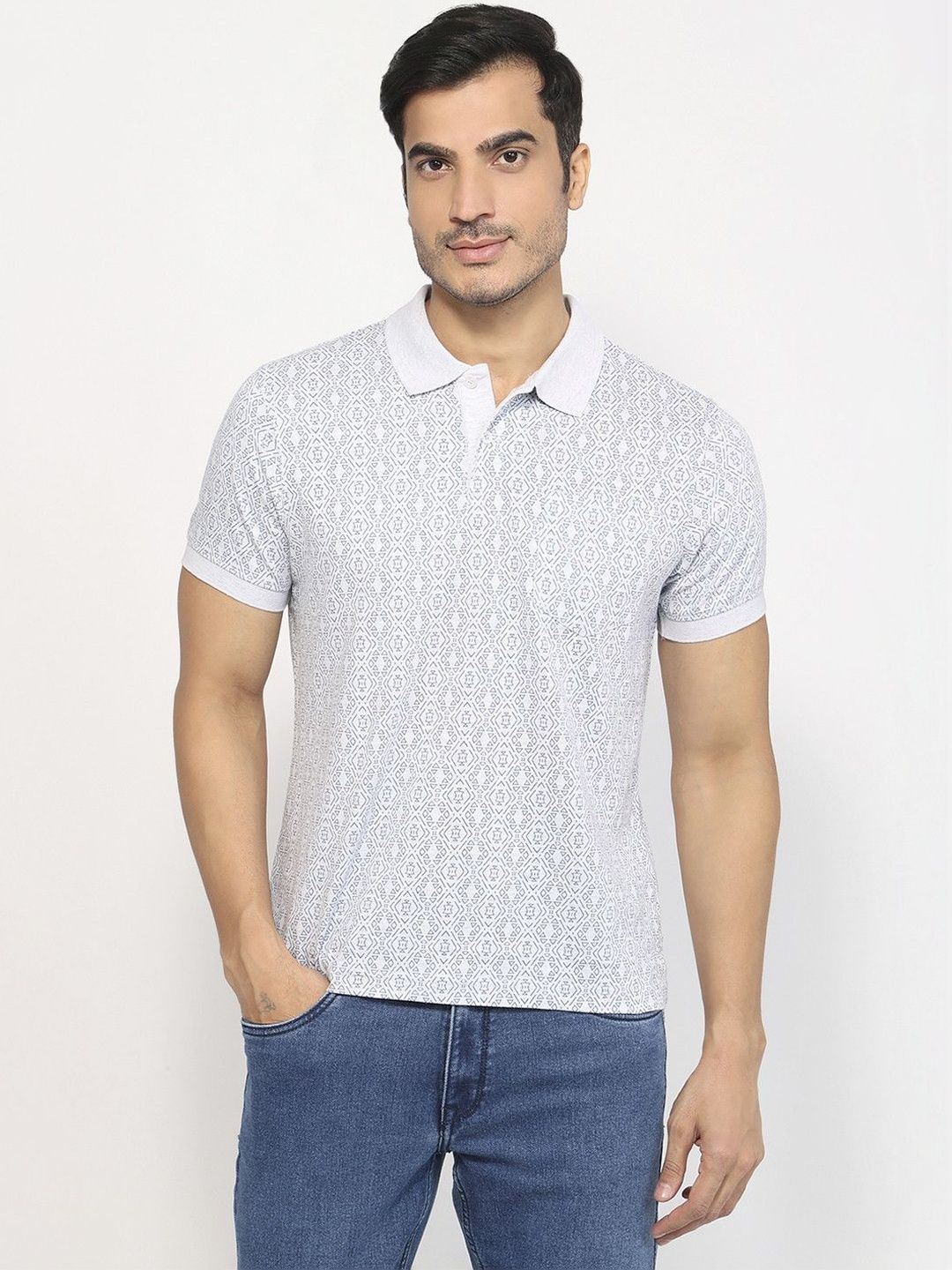 Parx Men Printed Polo Collar T-shirt