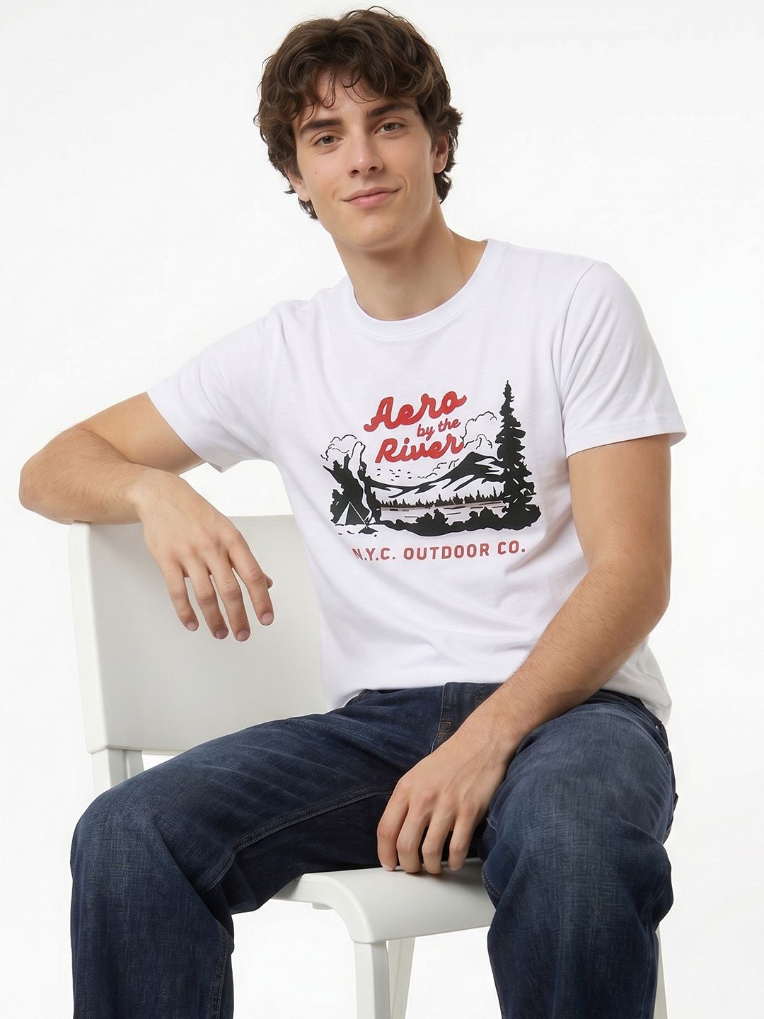 Aeropostale Typography Printed Pure Cotton T-shirt