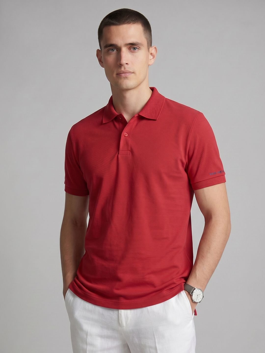 Van Heusen Pure Cotton Polo Collar T-shirt
