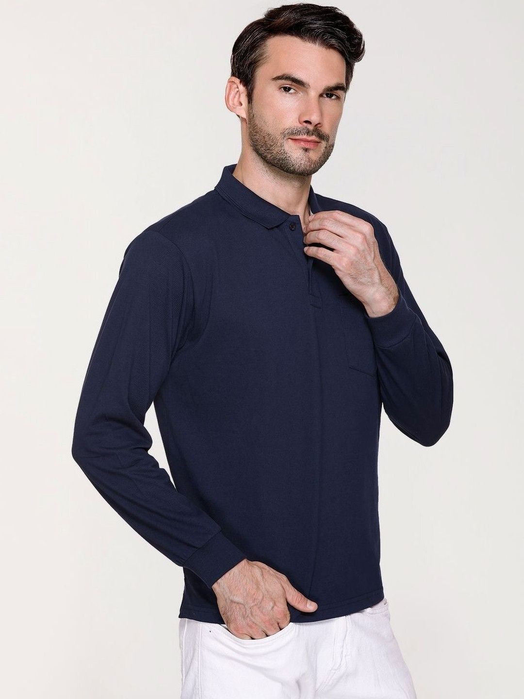 ARRAY Long-Sleeve Polo with Signature Pocket
